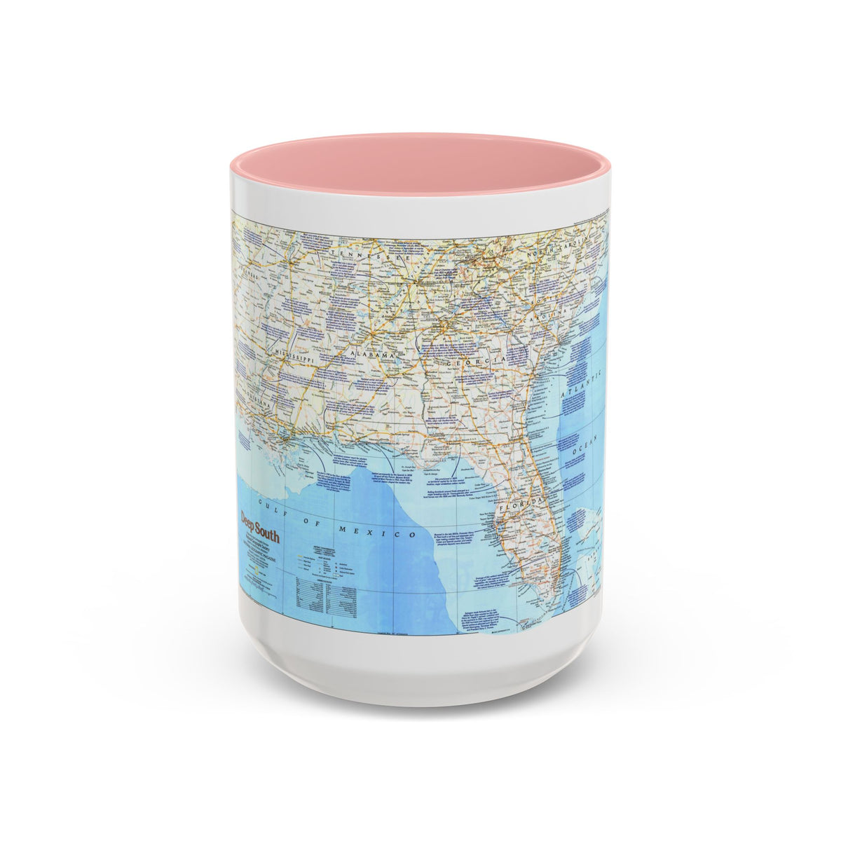 USA - Deep South 1 (1983) (Map) Accent Coffee Mug