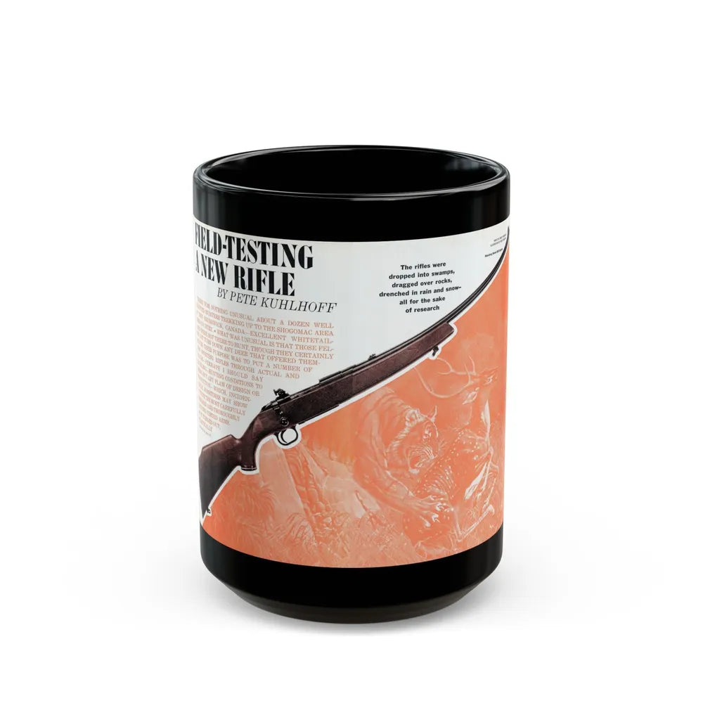 Field-Testing A New Rifle, Argosy, February 1966 - Black Coffee Mug-15oz-Go Mug Yourself