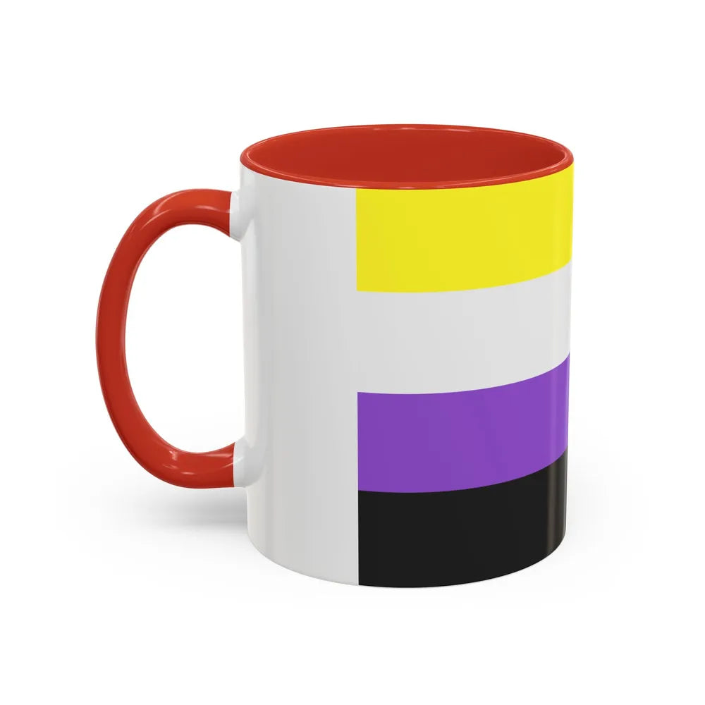 Nonbinary Pride Flag - Accent Coffee Mug-Go Mug Yourself