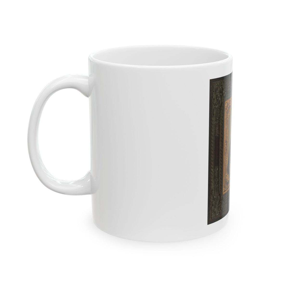 Private William F. Bower Of Company D, 21st Ohio Regiment Infantry Volunteers, With Bayoneted Musket (U.S. Civil War) White Coffee Mug