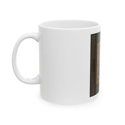 Private William F. Bower Of Company D, 21st Ohio Regiment Infantry Volunteers, With Bayoneted Musket (U.S. Civil War) White Coffee Mug