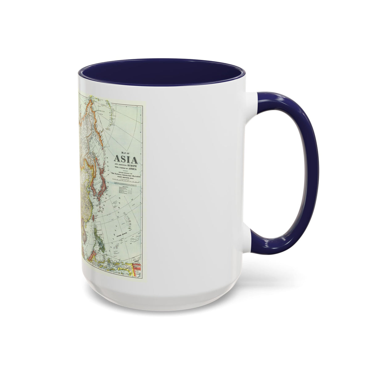 Asia and Adjoining Europe (1921) (Map) Accent Coffee Mug