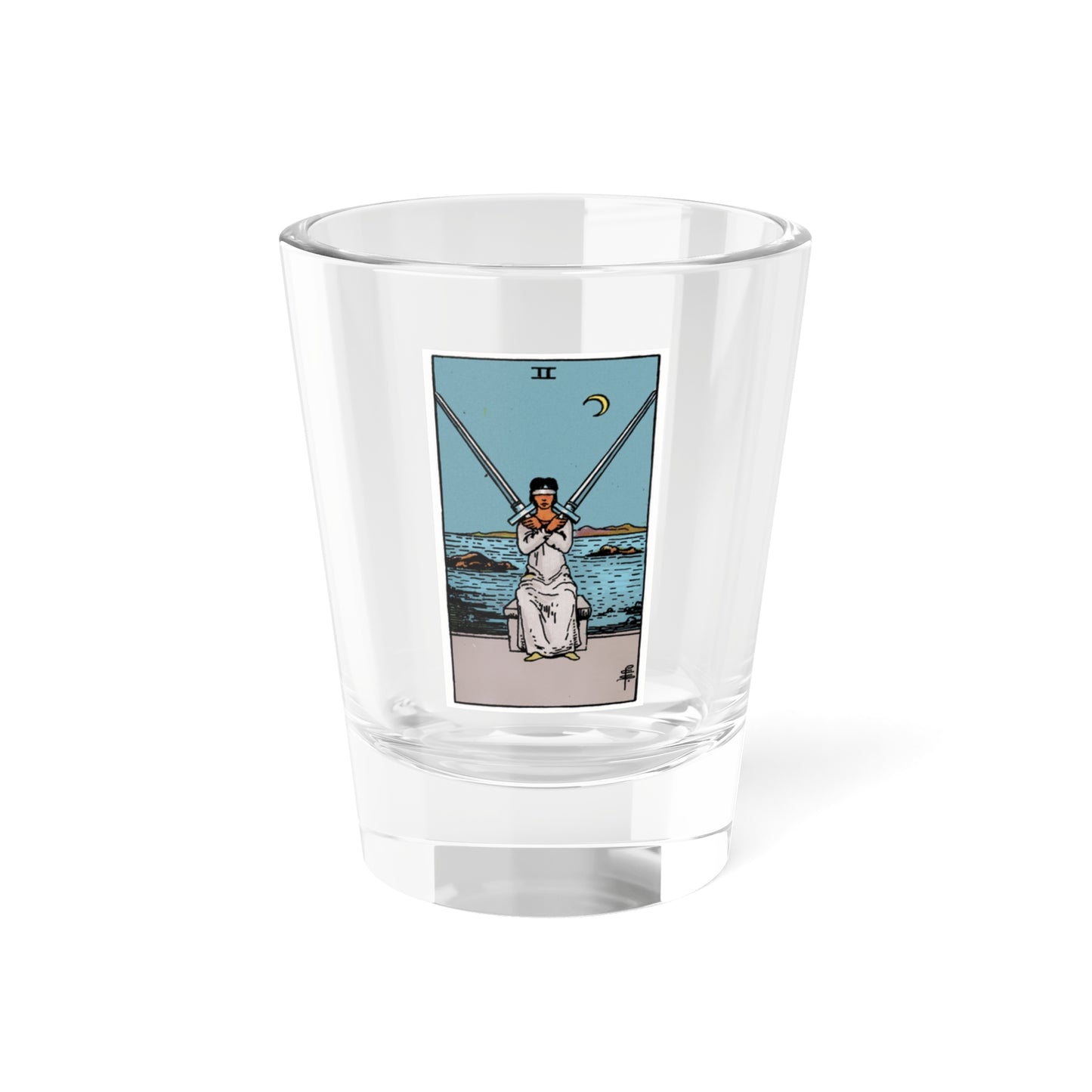 The 2 of Swords (Tarot Card) Shot Glass 1.5oz-1.5oz-Go Mug Yourself