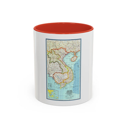 Asia - Viet Nam, Cambodia, Laos (1965) (Map) Accent Coffee Mug