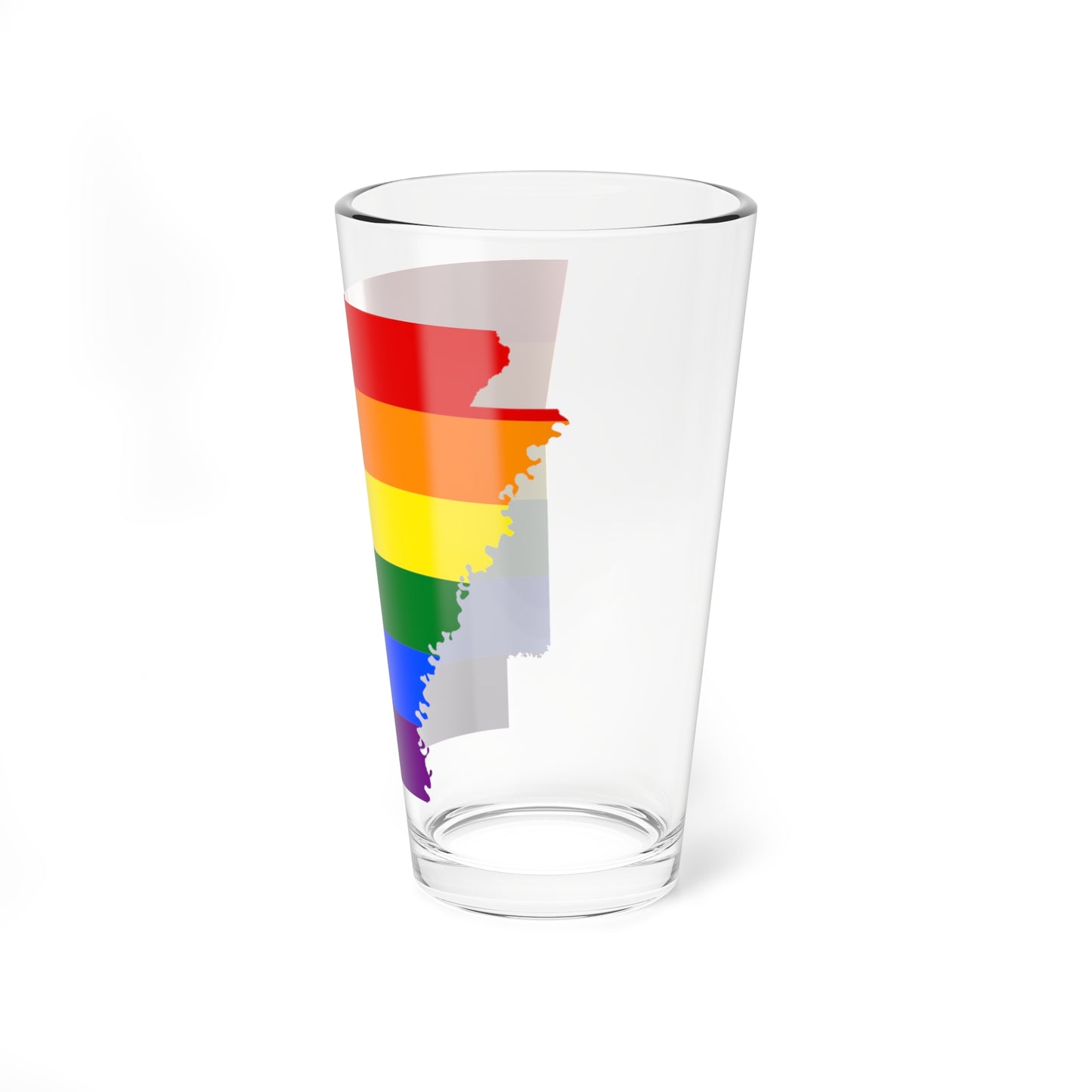 LGBT flag map of Arkansas (United States) Pint Glass 16oz