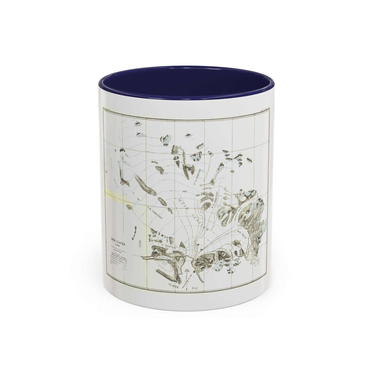 Alaska - Muir Glacier (1890) (Map) Accent Coffee Mug