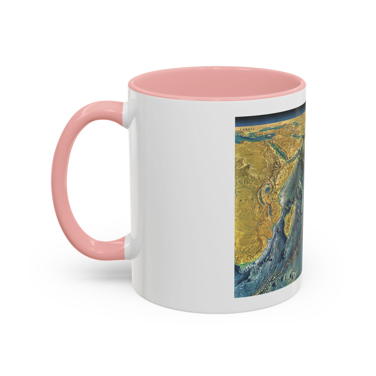 Indian Ocean Floor (1967) (Map) Accent Coffee Mug
