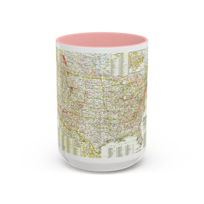 USA - National Parks and Historic Sites 1 (1958) (Map) Accent Coffee Mug