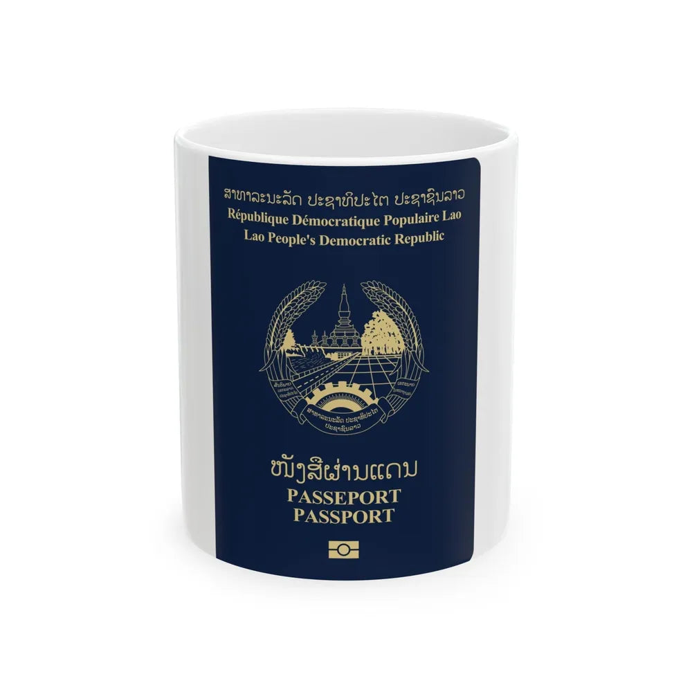 Laos Passport - White Coffee Mug-11oz-Go Mug Yourself