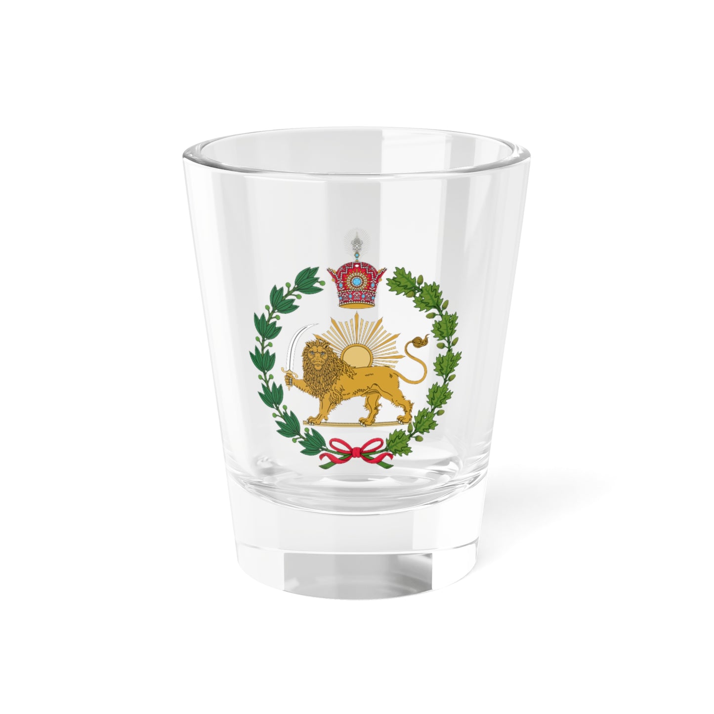 Imperial Emblem of the Pahlavi Dynasty Lion and Sun (Iran) (Coat of Arms) Shot Glass 1.5oz