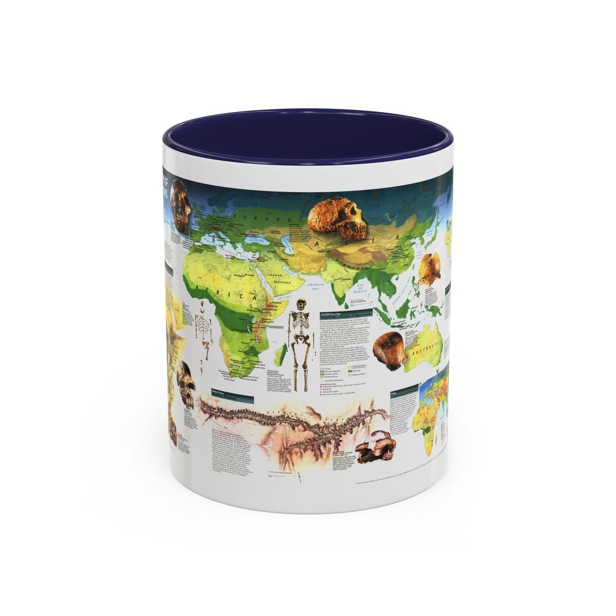 World Map - Dawn of Humans (1997) (Map) Accent Coffee Mug