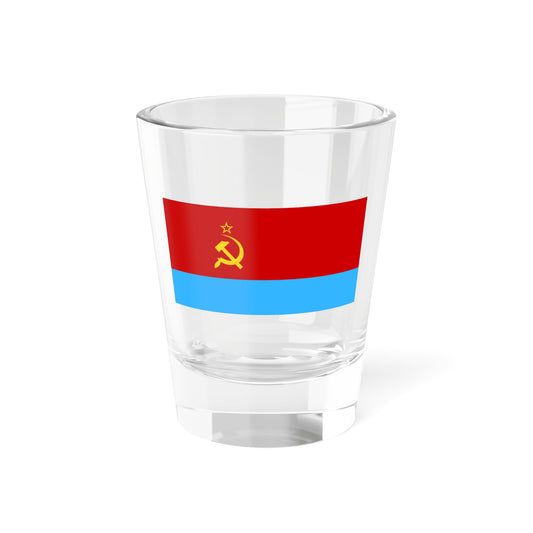 Flag of the Ukrainian Soviet Socialist Republic early variant (Ukraine) Shot Glass 1.5oz
