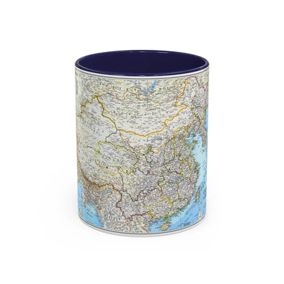 China 1 (1991) (Map) Accent Coffee Mug-11oz-Navy-Go Mug Yourself