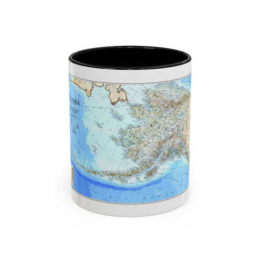 Colour shaded-relief map of Alaska and the Bering Sea, showing mountains and the Aleutian island chain.