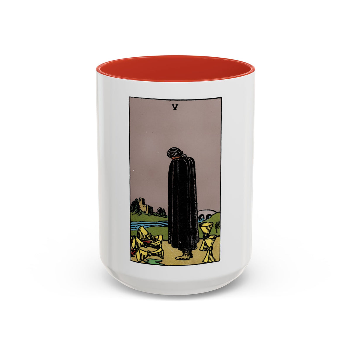 The 5 of Cups (Tarot Card) Accent Coffee Mug