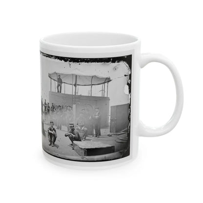 James River, Va. Sailors On Deck Of U.S.S. Monitor; Cookstove At Left (U.S. Civil War) White Coffee Mug-Go Mug Yourself