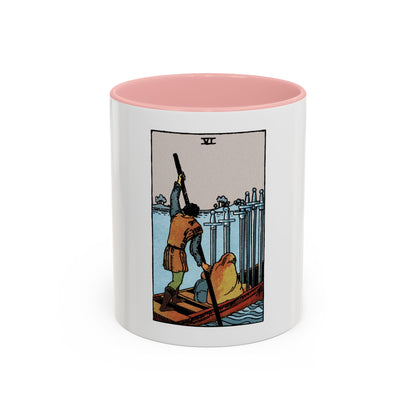 The 6 of Swords (Tarot Card) Accent Coffee Mug