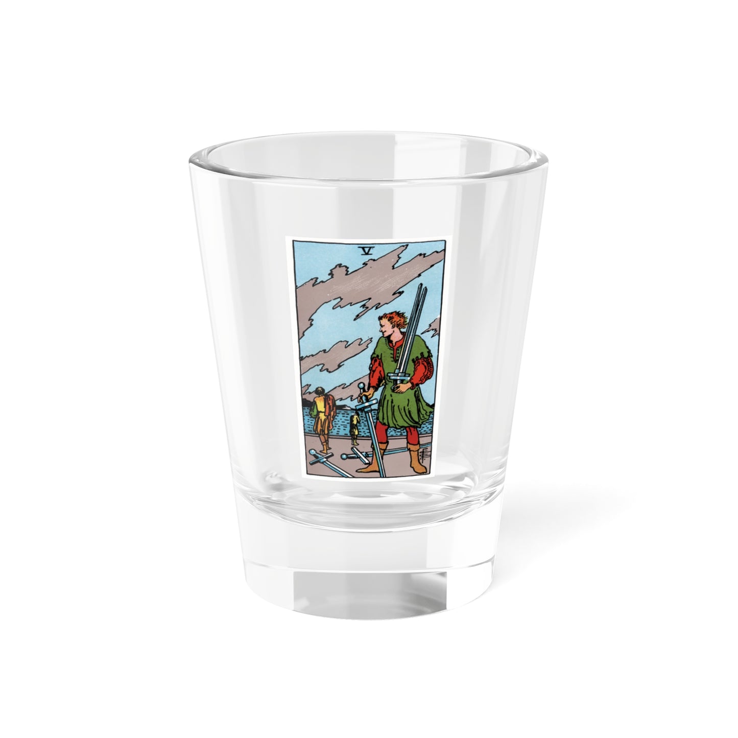 The 5 of Swords (Tarot Card) Shot Glass 1.5oz-1.5oz-Go Mug Yourself