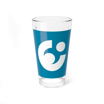 Flag of Eiheiji Fukui Blue background variant (Japan) Pint Glass 16oz