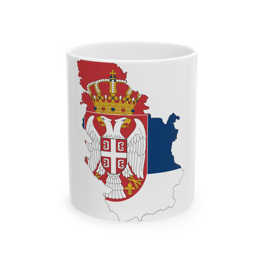 Serbia-Flagmap (Serbia) White Coffee Mug-11oz-Go Mug Yourself