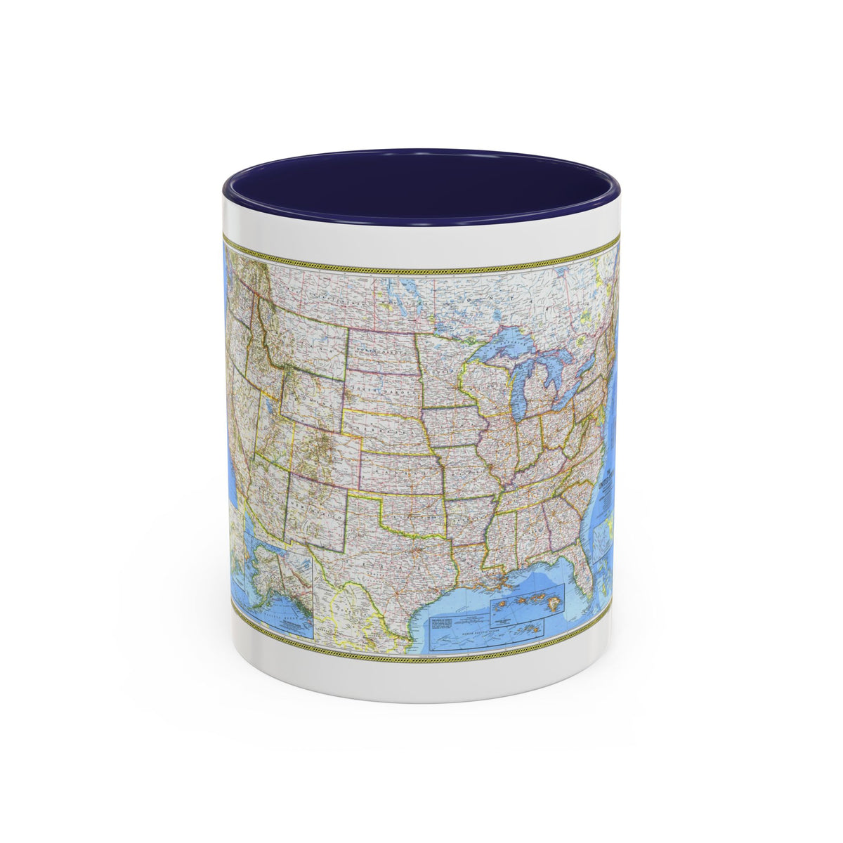 USA - The United States (1976) (Map) Accent Coffee Mug
