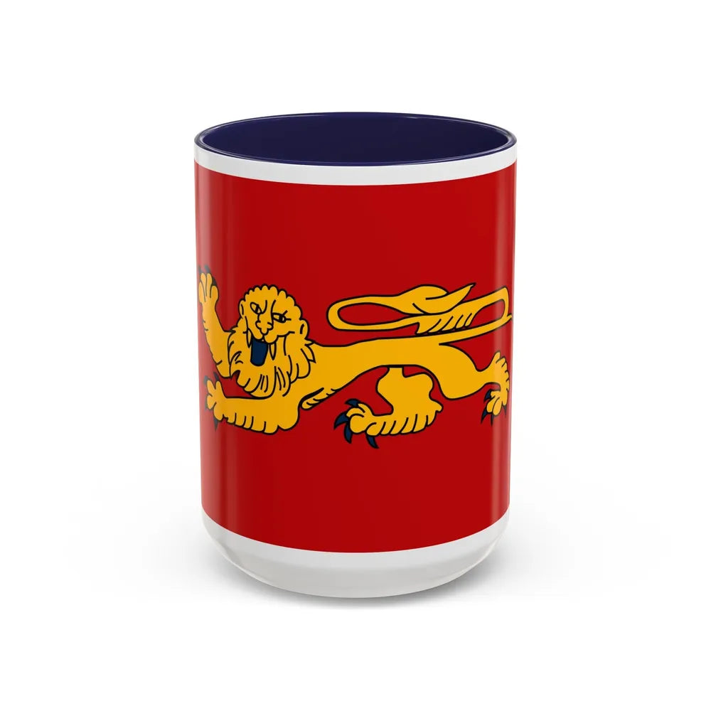 Flag of Aquitaine France - Accent Coffee Mug-15oz-Navy-Go Mug Yourself