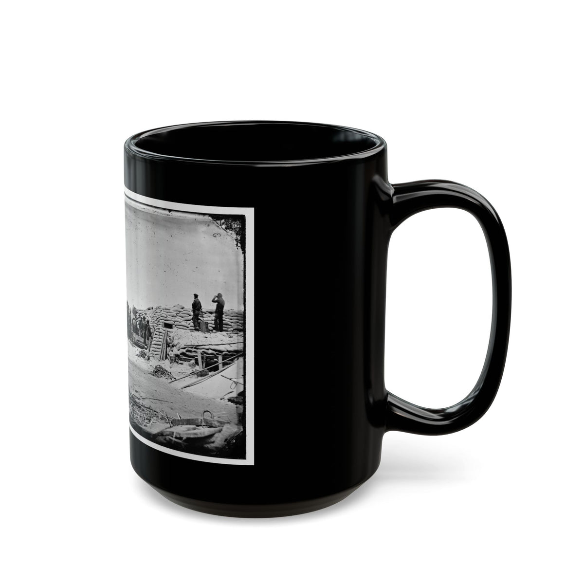 Morris Island, South Carolina. Naval Battery. Two 8-Inch Parrot Rifles. Breaching Battery Against Fort Sumter (U.S. Civil War) Black Coffee Mug