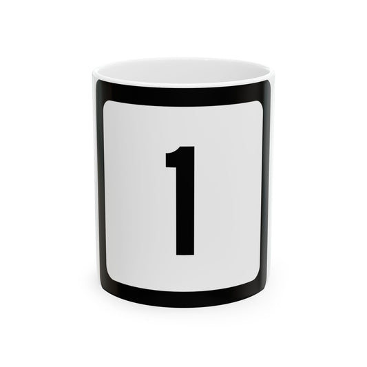 WV-1 (Virginia) (Road Sign) White Coffee Mug-11oz-Go Mug Yourself
