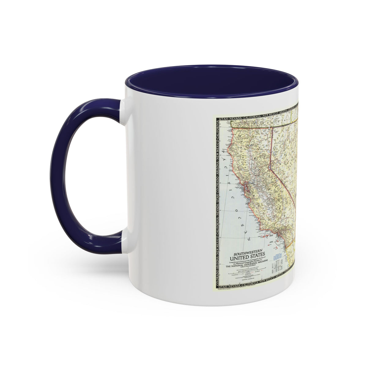 USA - Southwestern (1948) (Map) Accent Coffee Mug