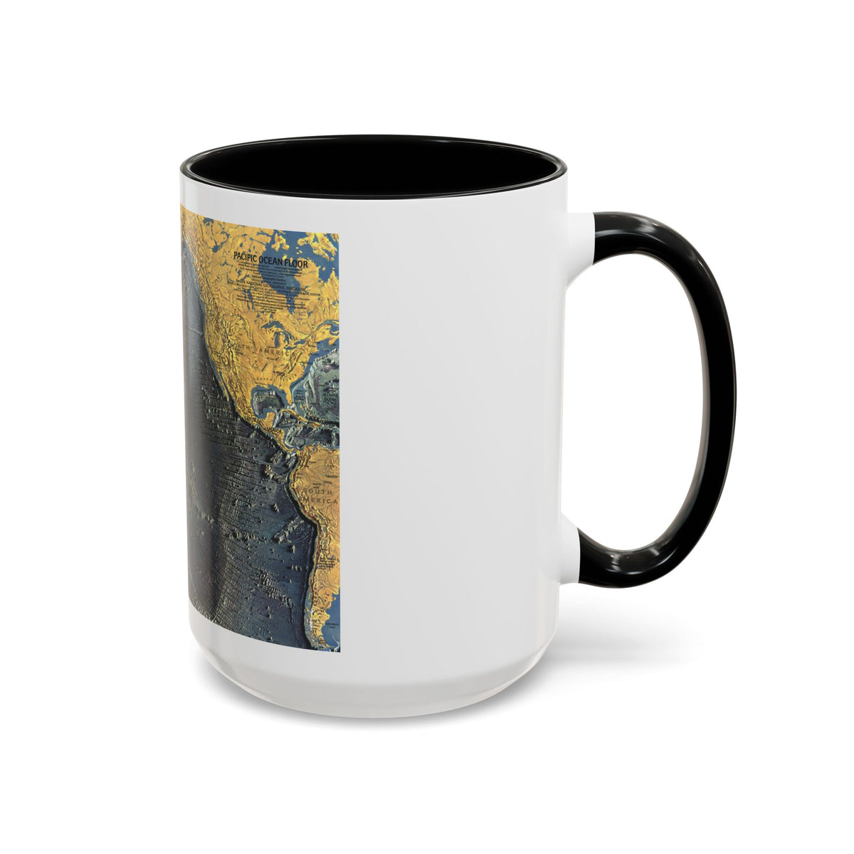 Pacific Ocean Floor (1969) (Map) Accent Coffee Mug