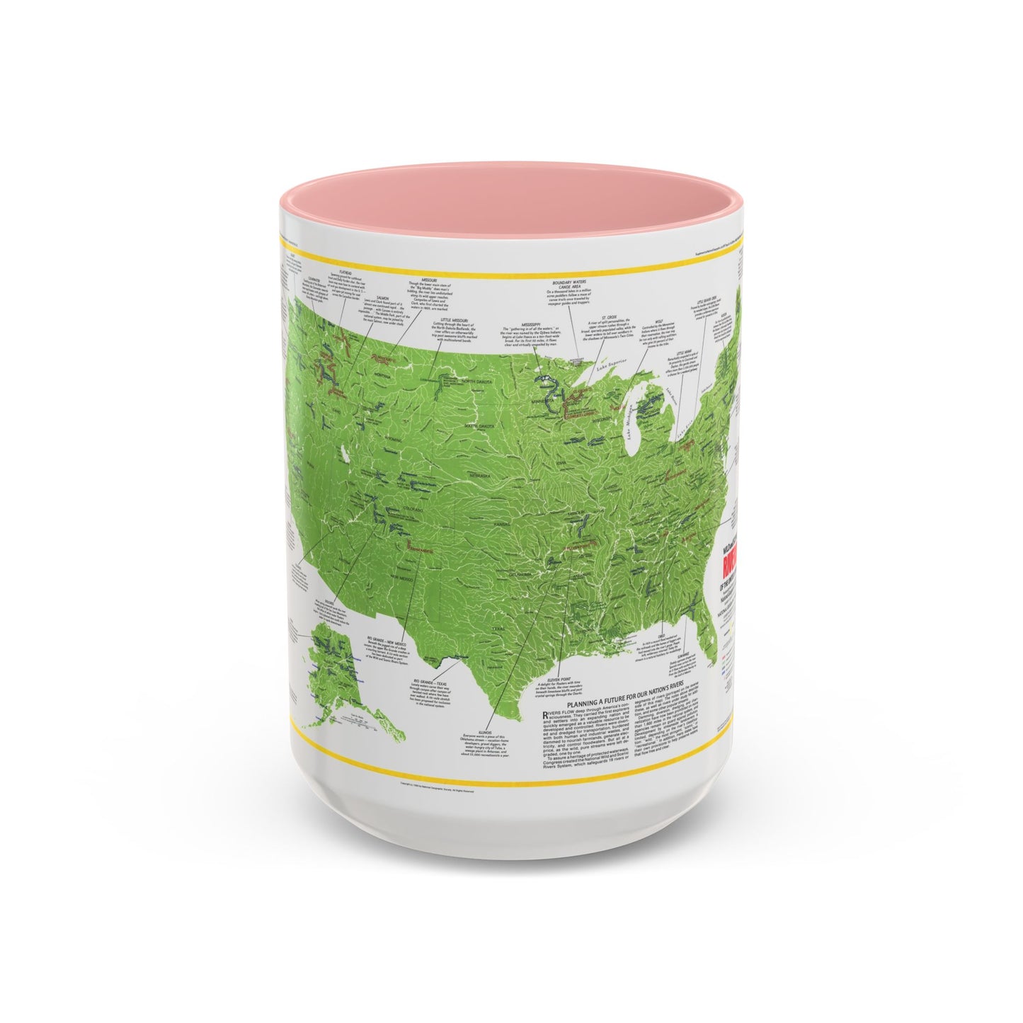 USA - Wild and Scenic Rivers 1 (1977) (Map) Accent Coffee Mug