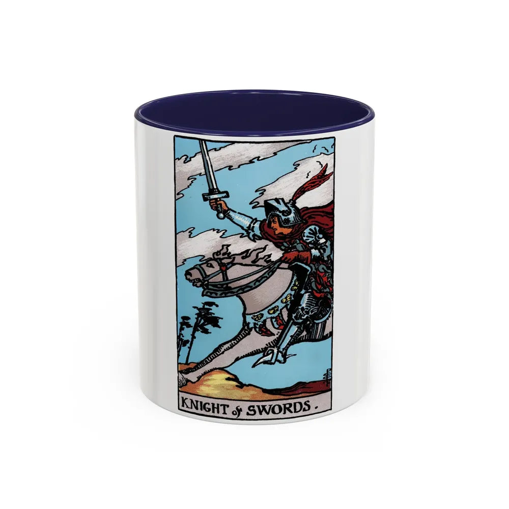 The Knight of Swords (Tarot Card) Accent Coffee Mug-11oz-Navy-Go Mug Yourself