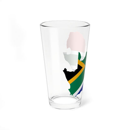 Flag map of South Africa (South Africa) Pint Glass 16oz