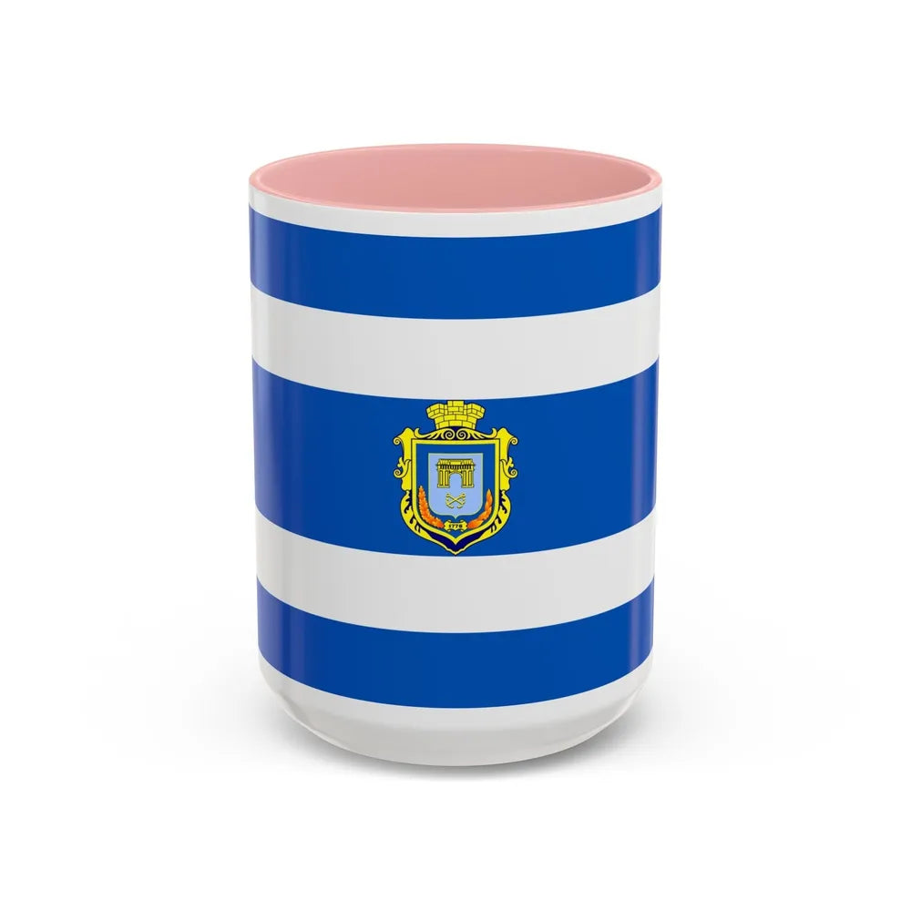 Flag of Kherson Ukraine - Accent Coffee Mug-15oz-Pink-Go Mug Yourself