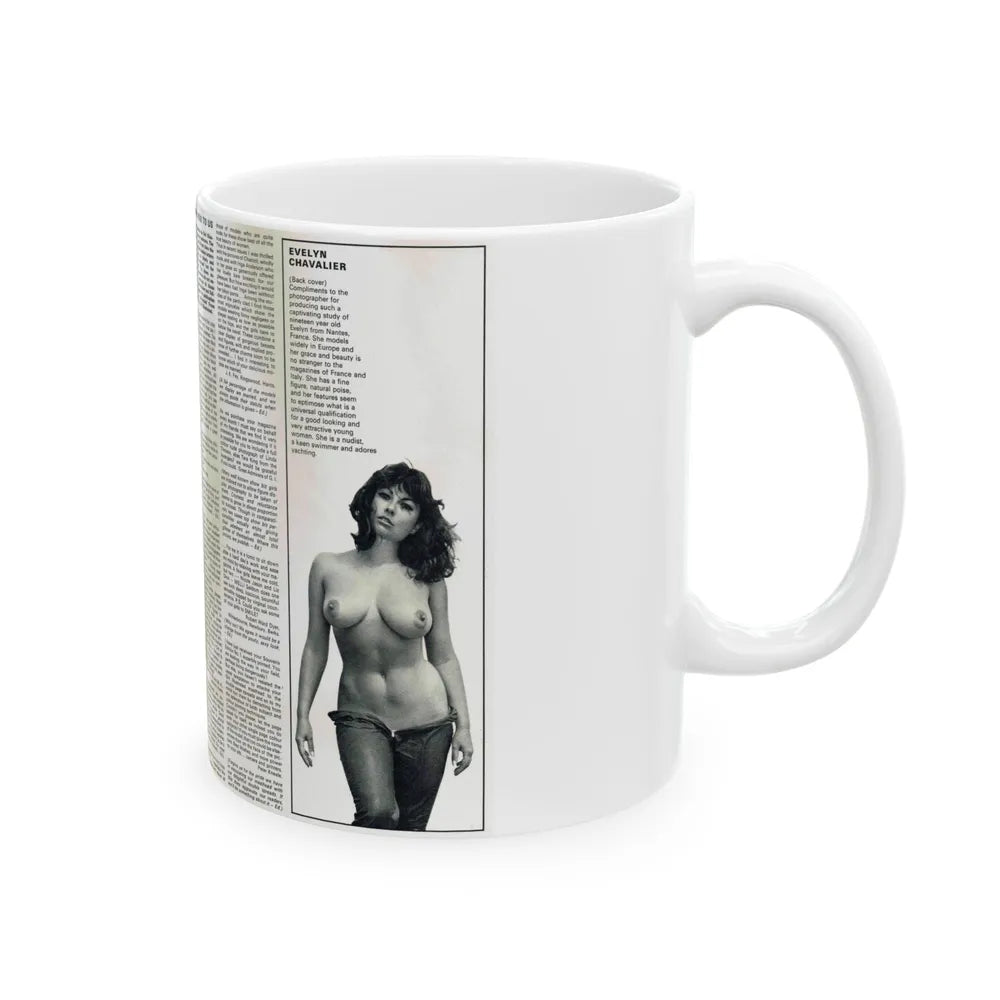 June Palmer #139 - Topless Magazine Spread (Vintage Female Icon) White Coffee Mug-Go Mug Yourself