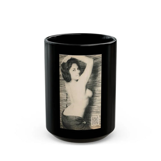 June Palmer #229 - Topless (Vintage Female Icon) Black Coffee Mug-15oz-Go Mug Yourself