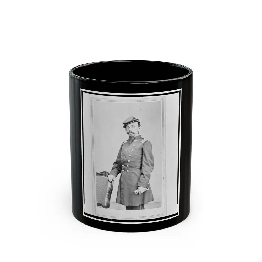 Colonel Adolph Dengler, 43rd Illinois Infantry, Union Officer, Three-Quarter-Length Portrait, Standing, Facing Front (U.S. Civil War) Black Coffee Mug-11oz-Go Mug Yourself