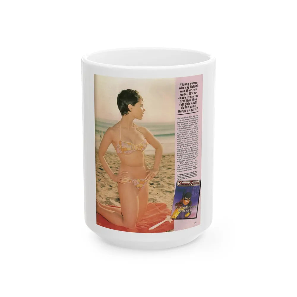 Yvonne Craig #210 - Femme Fatales Mag. December '98 Vol. 7 Issue #7 (Vintage Female Icon) White Coffee Mug-15oz-Go Mug Yourself