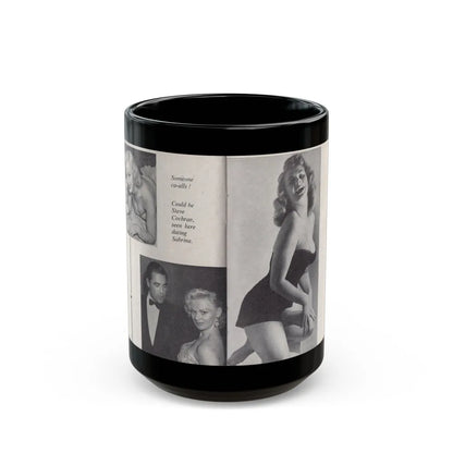 Norma Sykes #149 - 66 PHOTOGRAPHS OF Sabrina U.K. Pocket Mag. Pages 28 & 29 (Vintage Female Icon) Black Coffee Mug-15oz-Go Mug Yourself