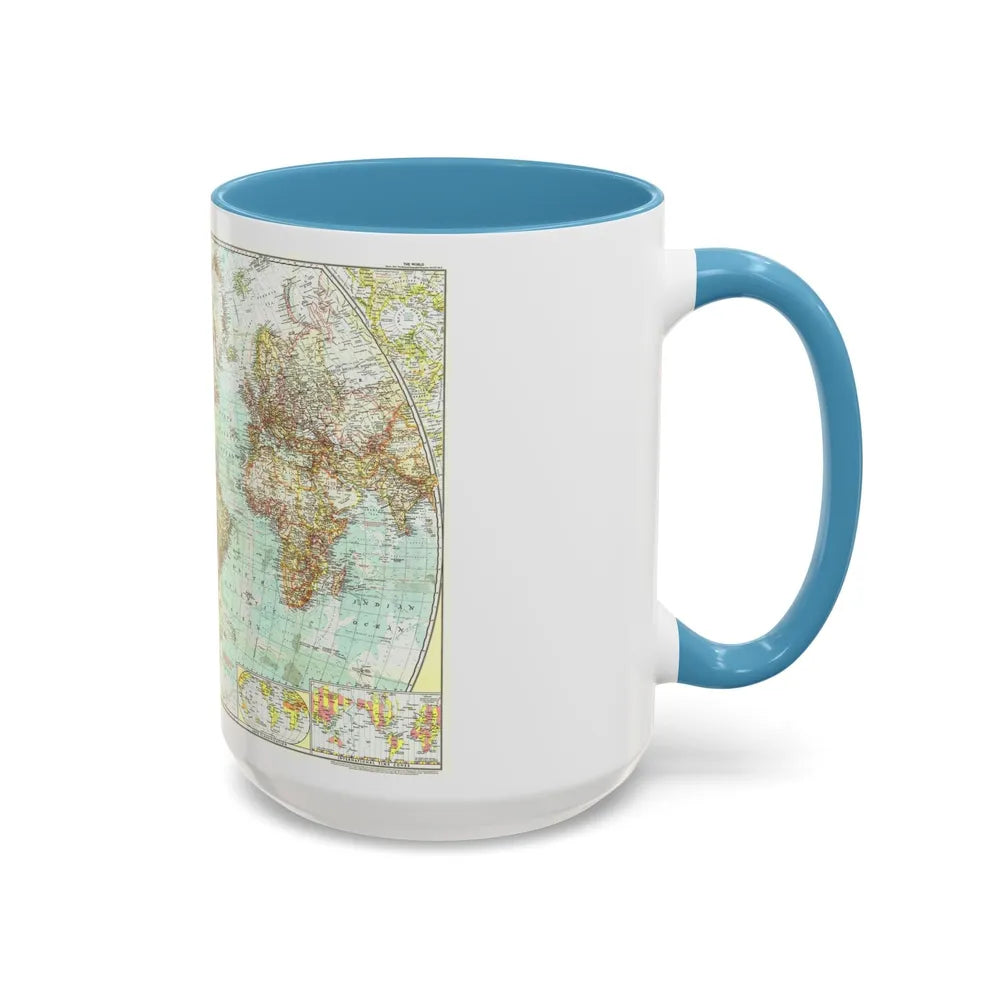 World Map (1957) (Map) Accent Coffee Mug-Go Mug Yourself