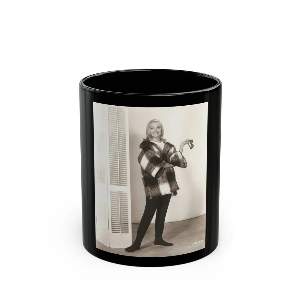 Leslie Parrish #208 (Vintage Female Icon) Black Coffee Mug-11oz-Go Mug Yourself