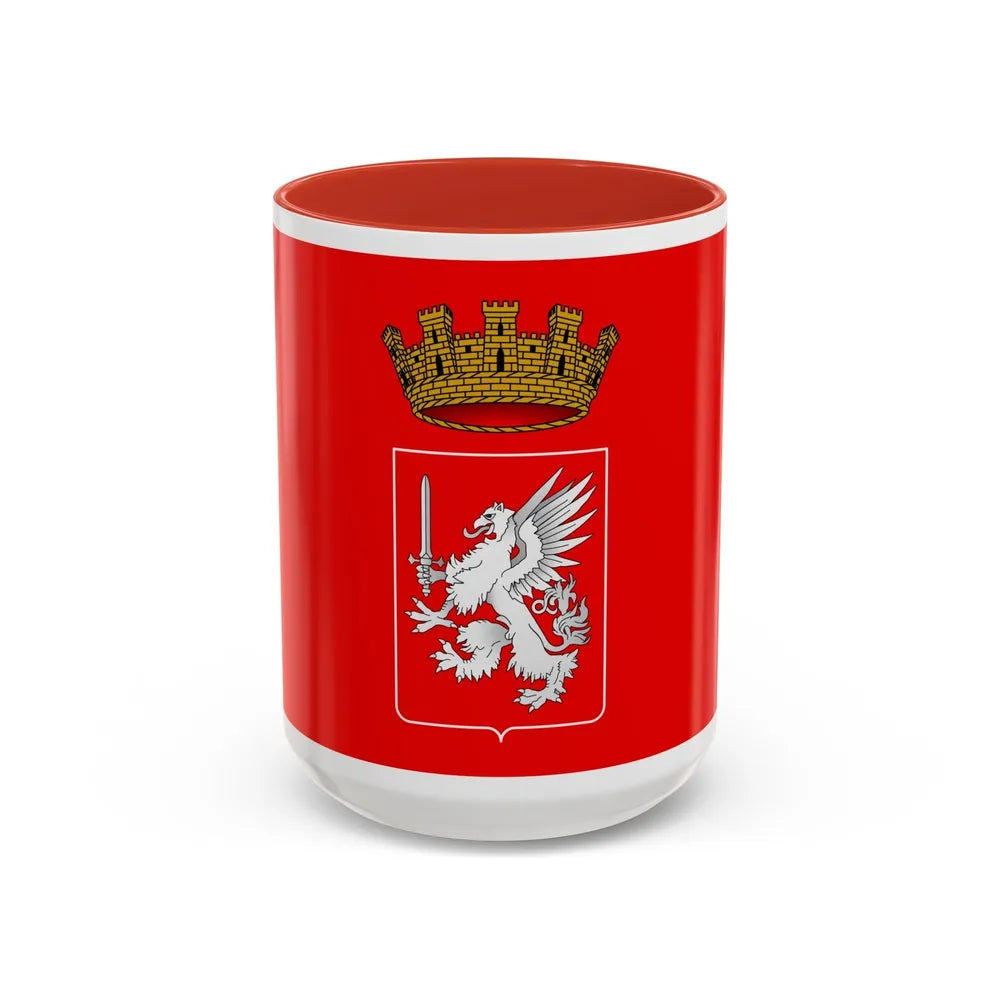 Flag of Grosseto Italy - Accent Coffee Mug-15oz-Red-Go Mug Yourself