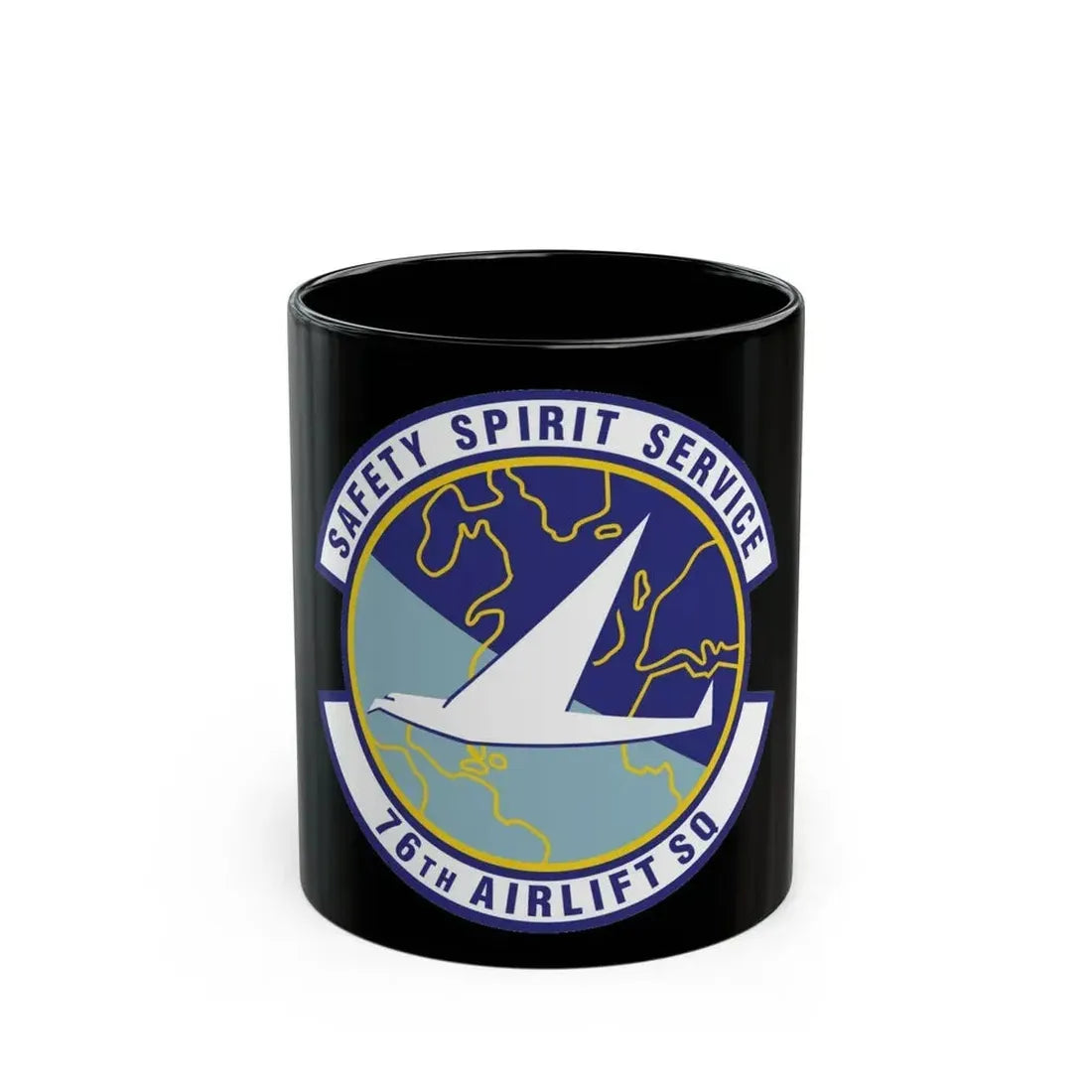 76th Airlift Squadron (U.S. Air Force) Black Coffee Mug 11oz - Go Mug Yourself