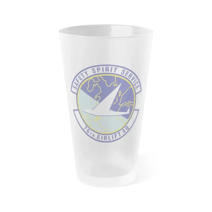 76th Airlift Squadron (U.S. Air Force) Frosted Pint Glass 16oz 16oz Frosted - Go Mug Yourself