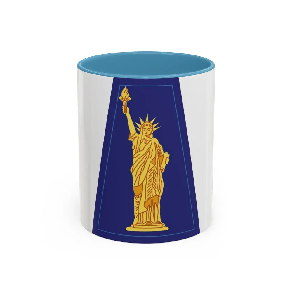 77 Sustainment Brigade (U.S. Army) Accent Coffee Mug-11oz-Light Blue-Go Mug Yourself