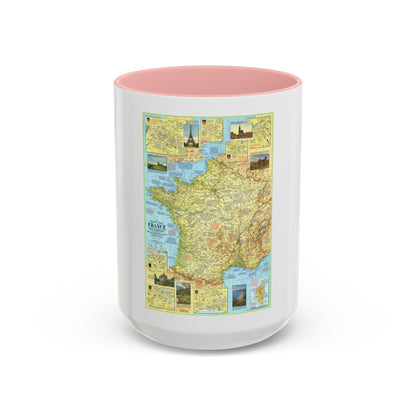 France - A Traveller's Map 1 (1971) (Map) Accent Coffee Mug