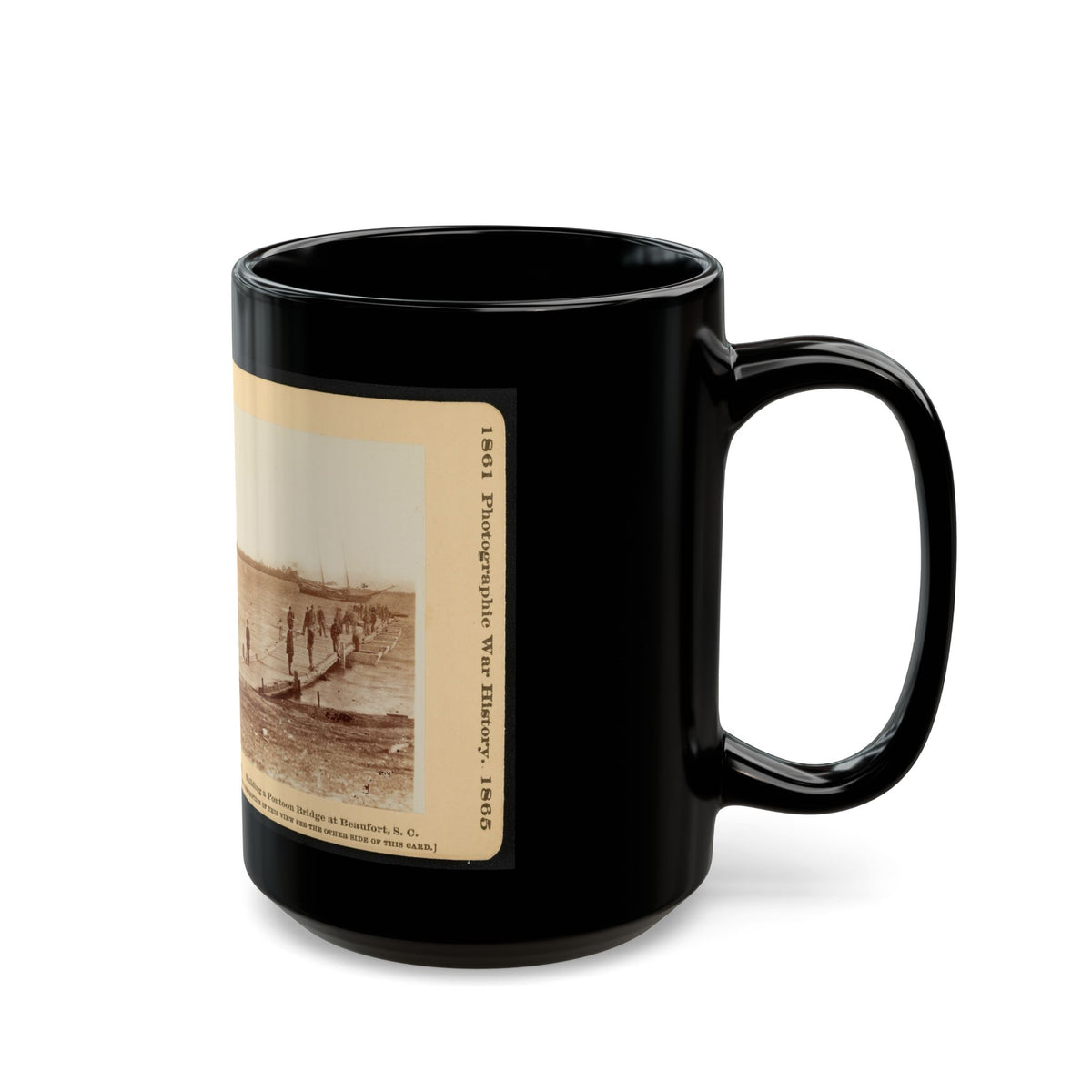 Building A Pontoon Bridge At Beaufort, S.C. (U.S. Civil War) Black Coffee Mug