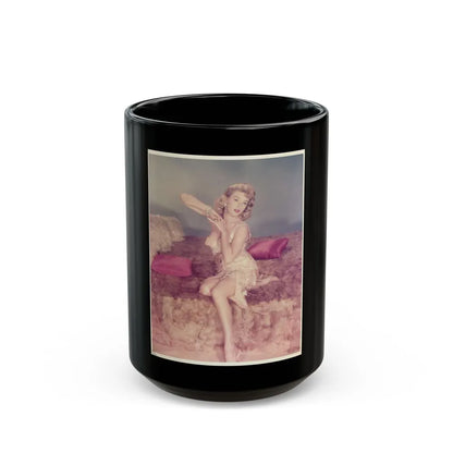 Elaine Stewart #78 (Vintage Female Icon) Black Coffee Mug-15oz-Go Mug Yourself