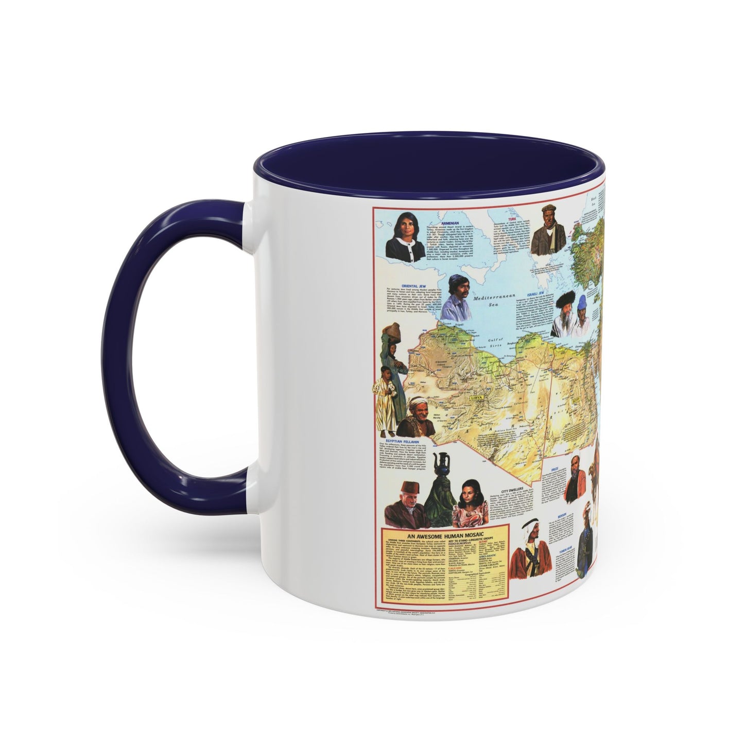 Middle East - The Peoples 1 (1972) (Map) Accent Coffee Mug