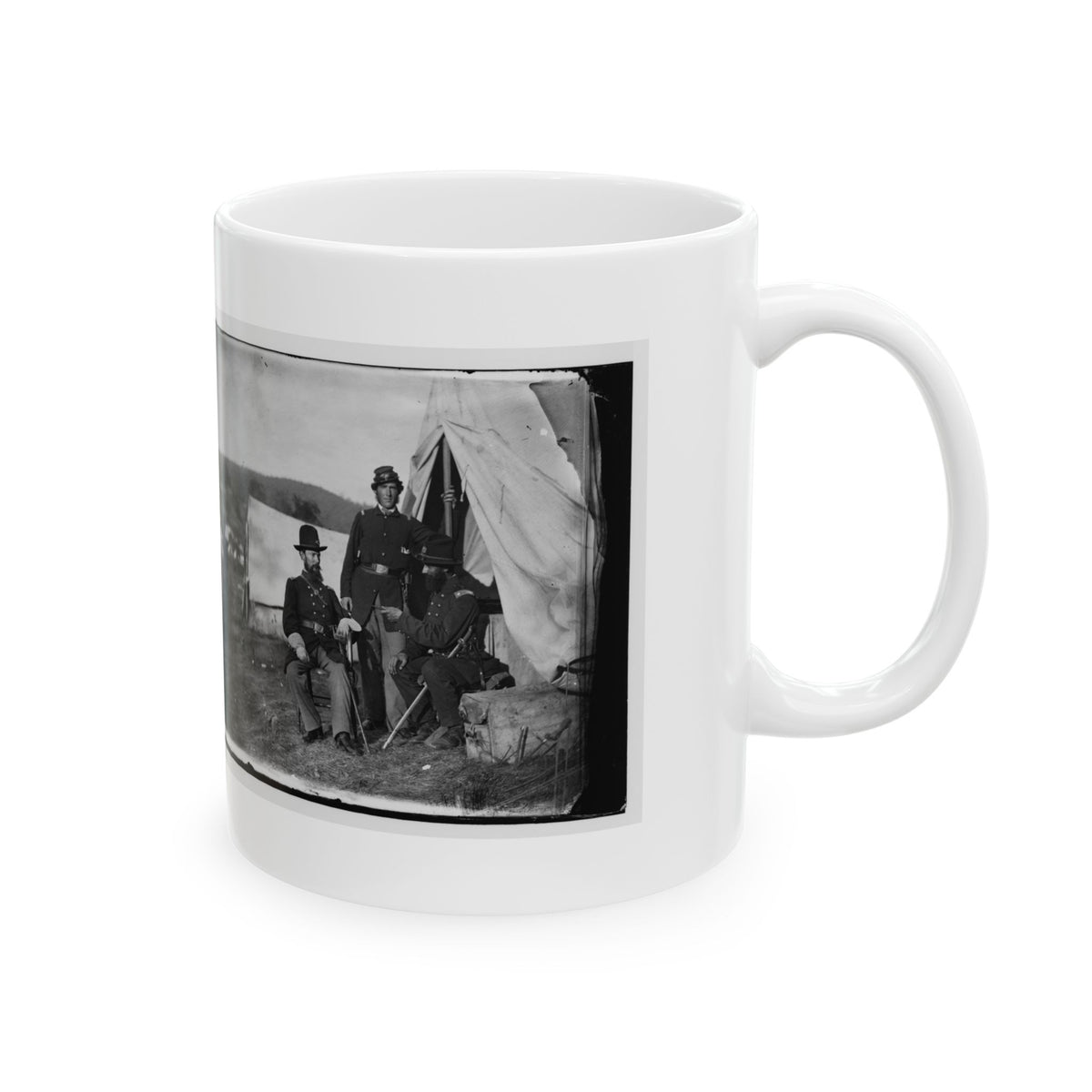 Antietam, Md. Col. John S. Crocker, Lt. Col. Benjamin C. Butler, And Adjutant Of 93d New York Volunteers (U.S. Civil War) White Coffee Mug